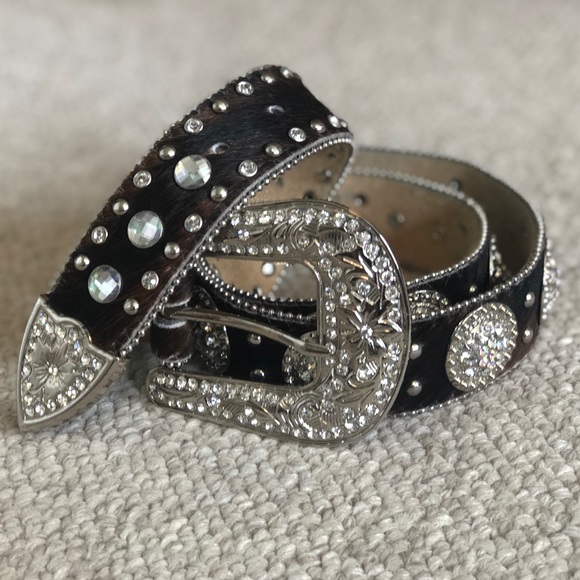 Nocona Accessories Bling Concho Cowhide Genuine Leather Belt Poshmark